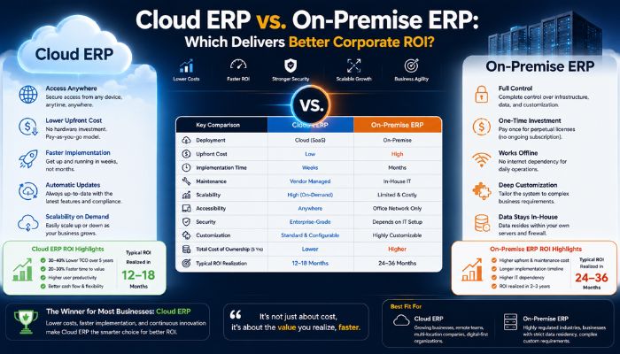 Cloud ERP vs. On-Premise ERP: Which Delivers Better Corporate ROI?